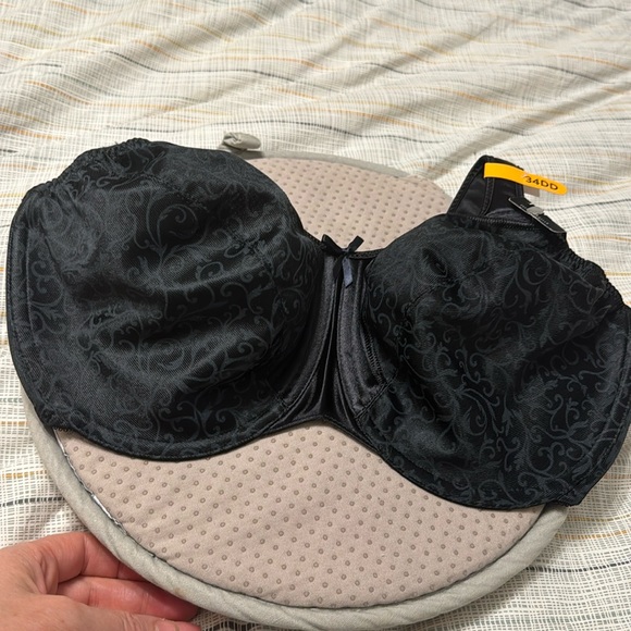 Bali Women's Satin Tracings Underwire Minimizer Bra Black 34DDNWT - Picture 3 of 5